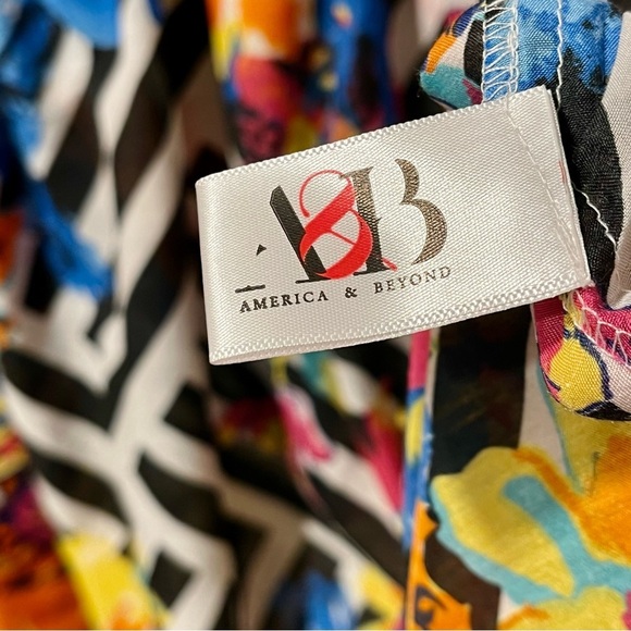 America & Beyond Sleeveless Sheer Maxi Dress Sz XL Tropical Beach CoverUp Flowy - Picture 6 of 16